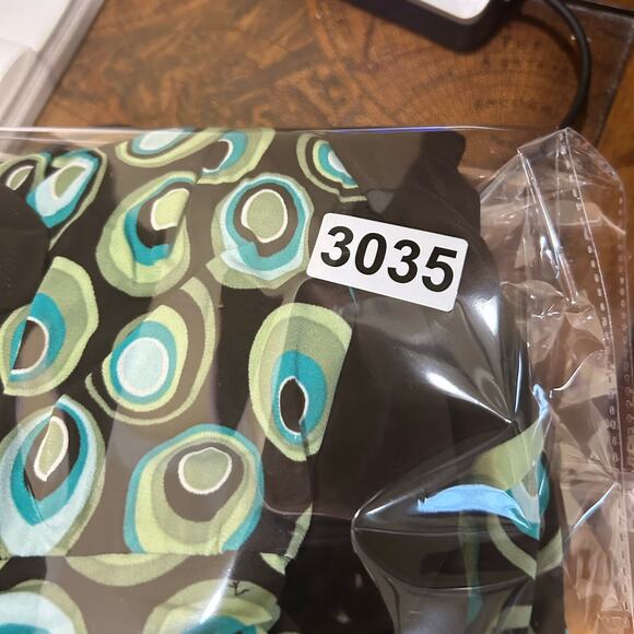 Studio I Dress Womens 8 Green Geometric Print Short Cap Sleeve Career Casual - Picture 7 of 7